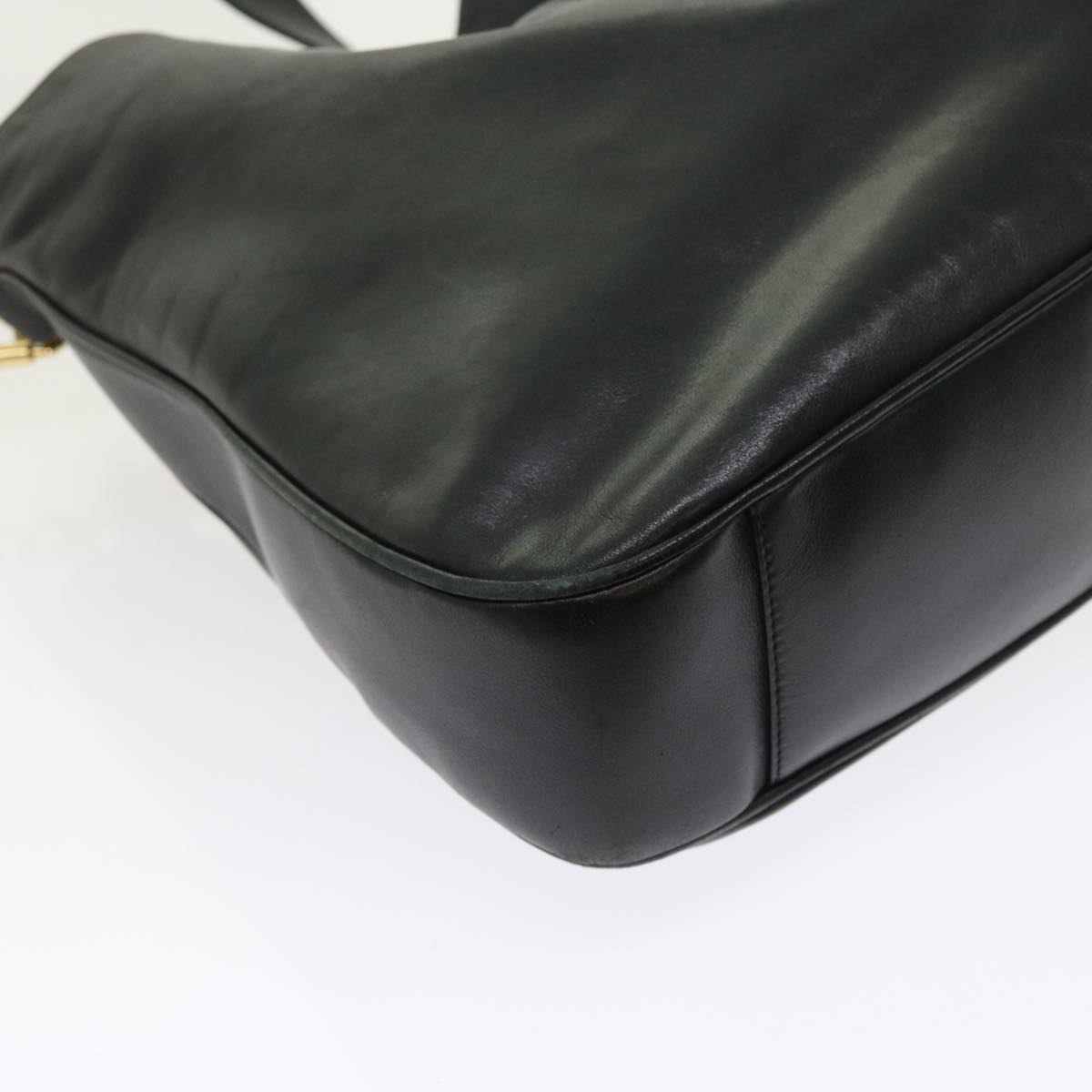 GUCCI Bamboo Shoulder Bag Leather 2way Black ac2306