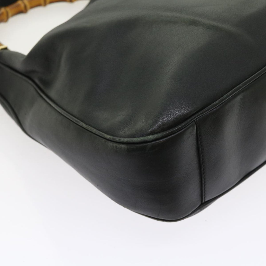 GUCCI Bamboo Shoulder Bag Leather 2way Black ac2306