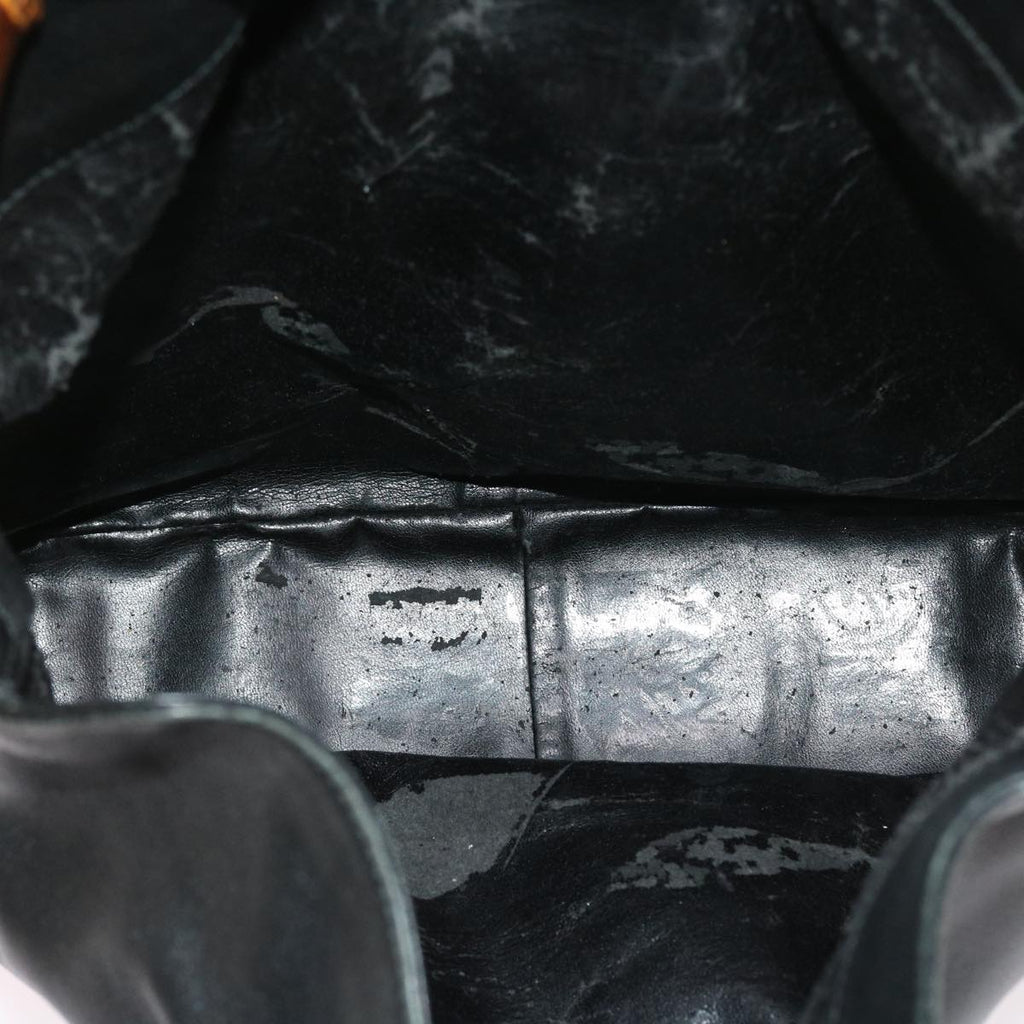 GUCCI Bamboo Shoulder Bag Leather 2way Black ac2306
