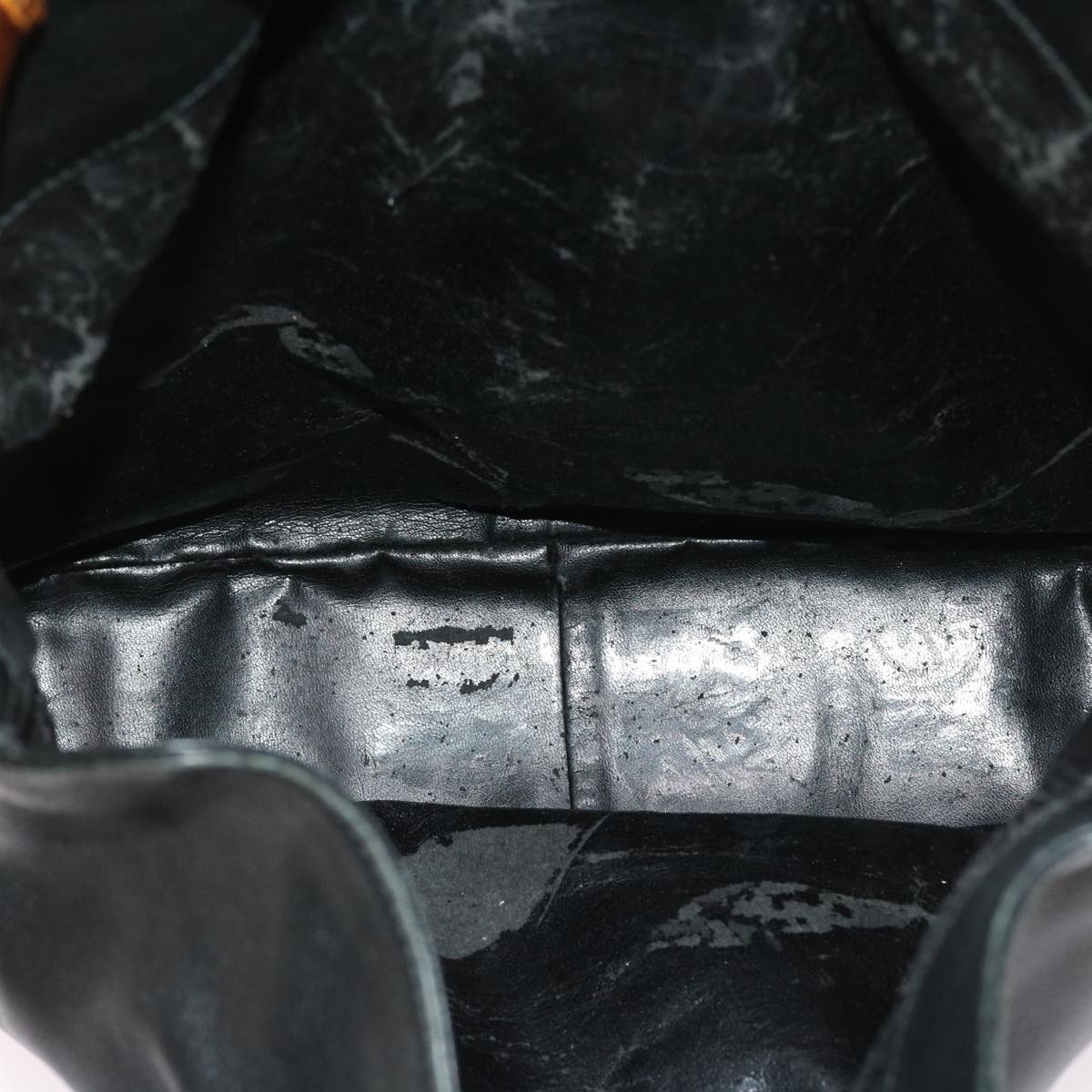 GUCCI Bamboo Shoulder Bag Leather 2way Black ac2306