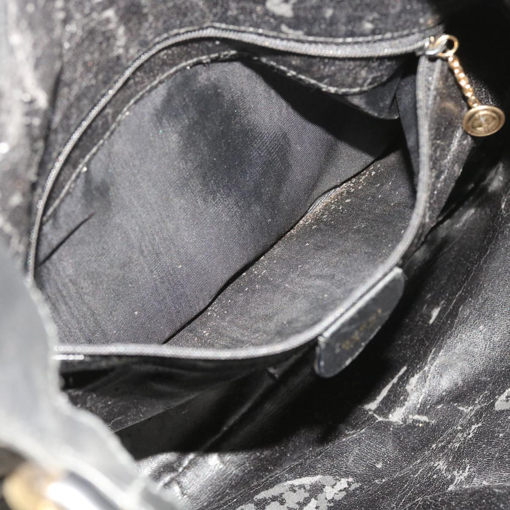 GUCCI Bamboo Shoulder Bag Leather 2way Black ac2306