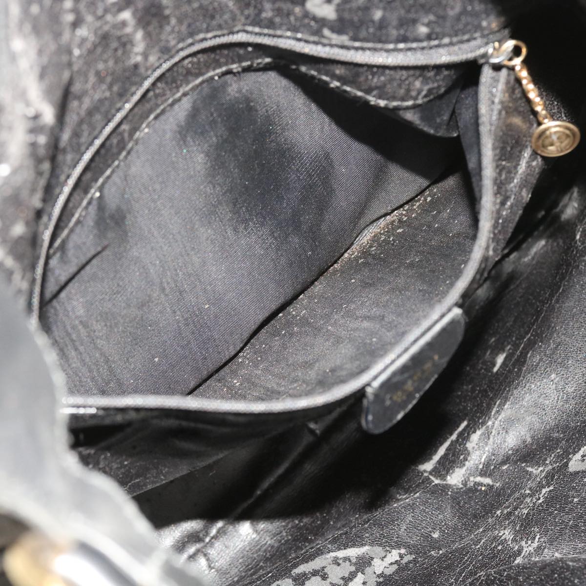 GUCCI Bamboo Shoulder Bag Leather 2way Black ac2306