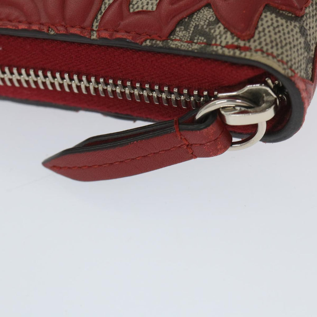 GUCCI GG Supreme Long Wallet PVC Leather Beige Red 410102 ac2308