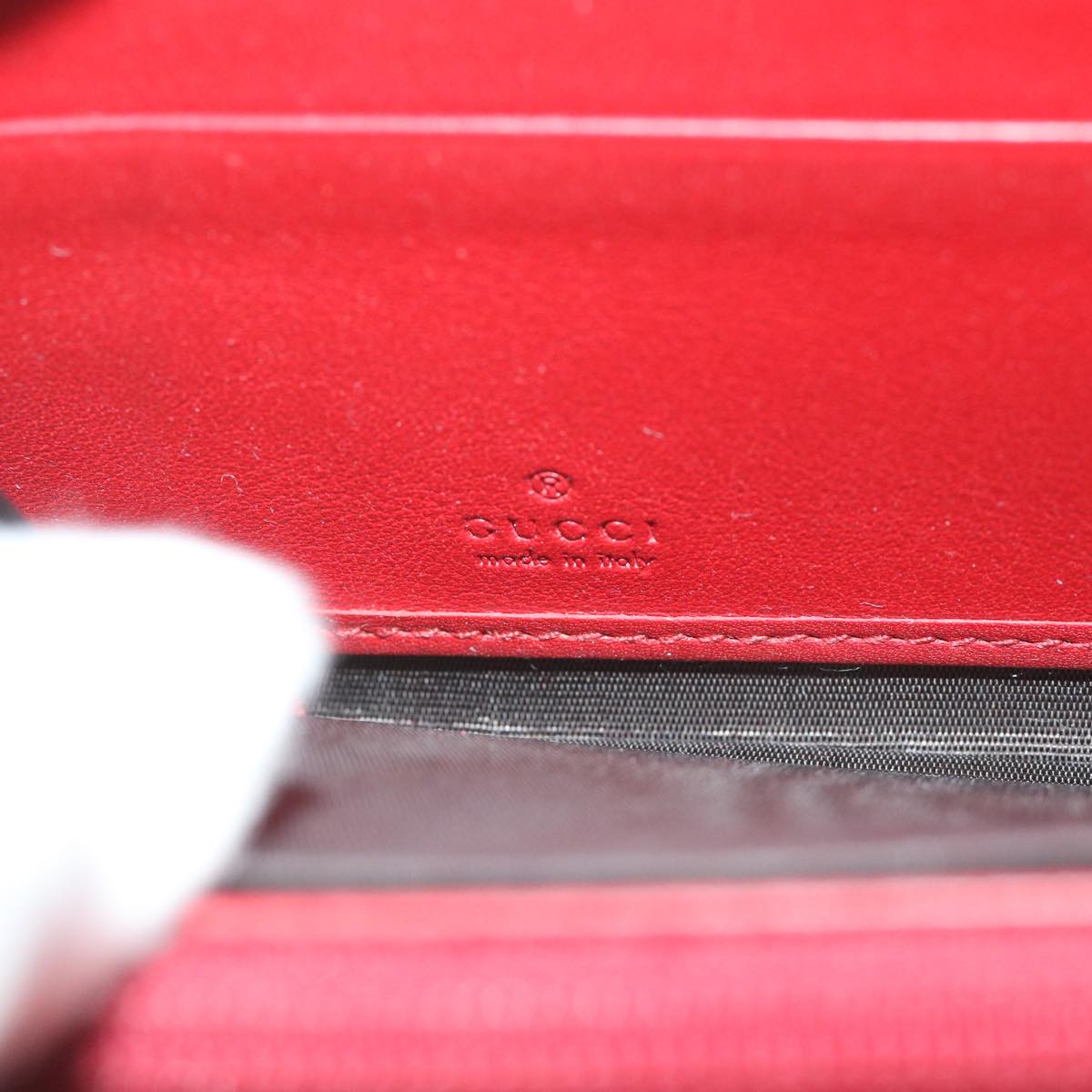 GUCCI GG Supreme Long Wallet PVC Leather Beige Red 410102 ac2308