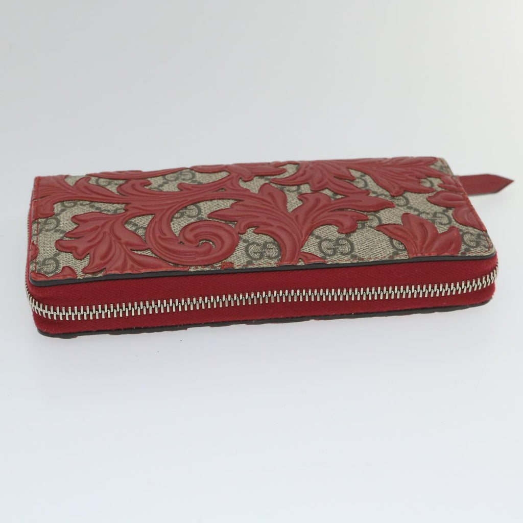 GUCCI GG Supreme Long Wallet PVC Leather Beige Red 410102 ac2308