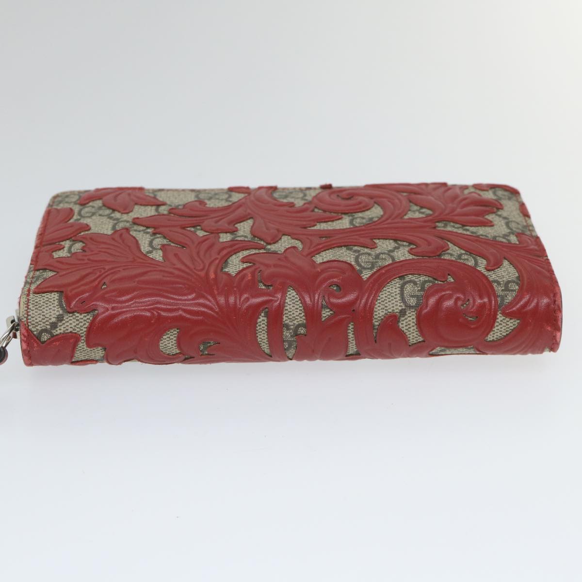 GUCCI GG Supreme Long Wallet PVC Leather Beige Red 410102 ac2308