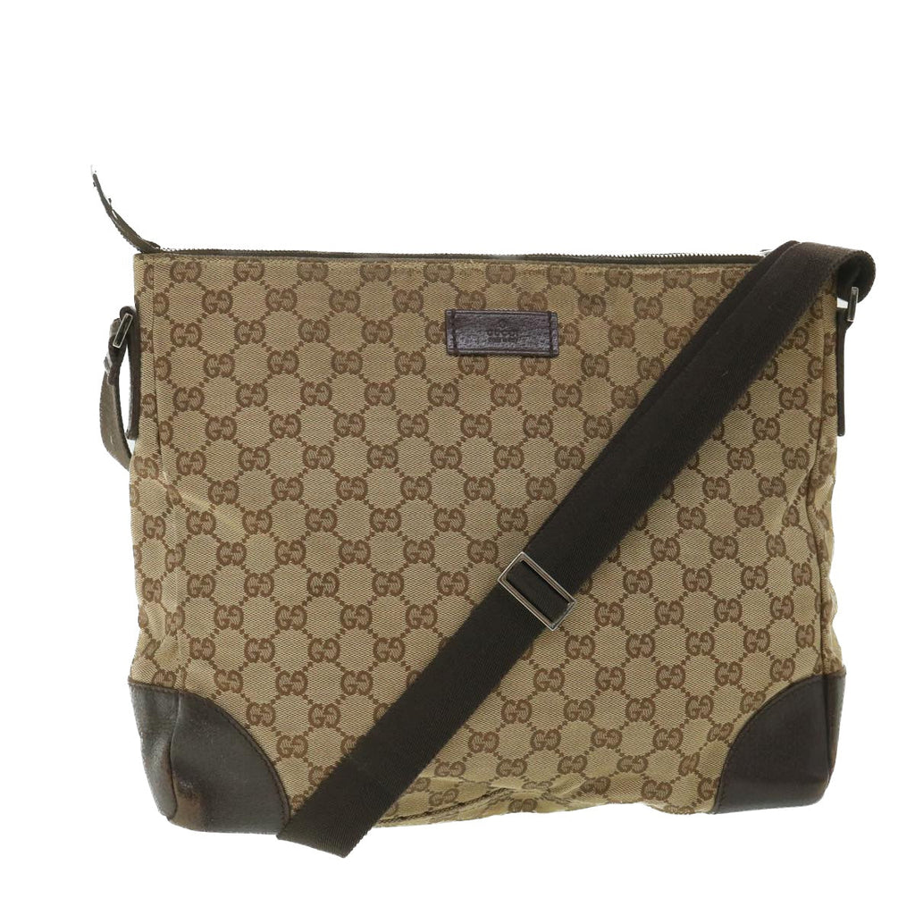 GUCCI GG Canvas Shoulder Bag Beige 110054 ac2320