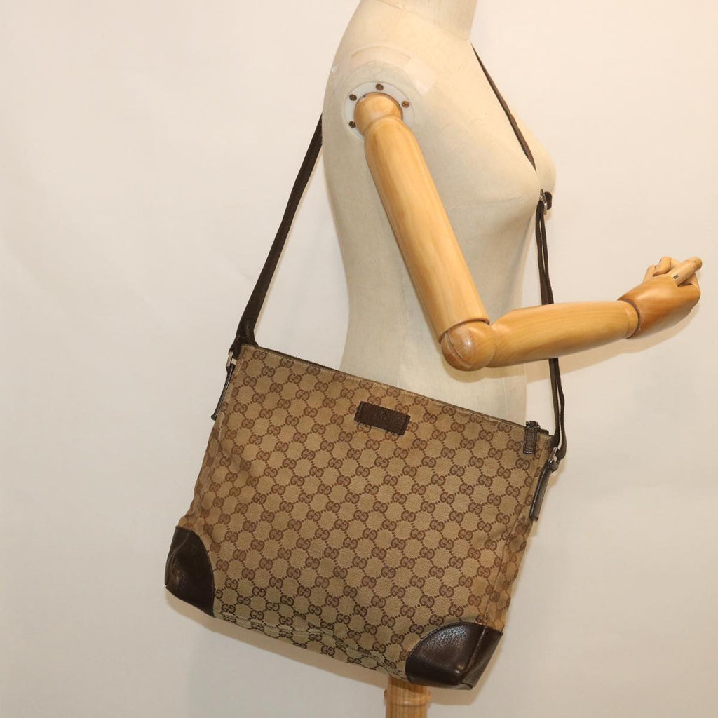 GUCCI GG Canvas Shoulder Bag Beige 110054 ac2320