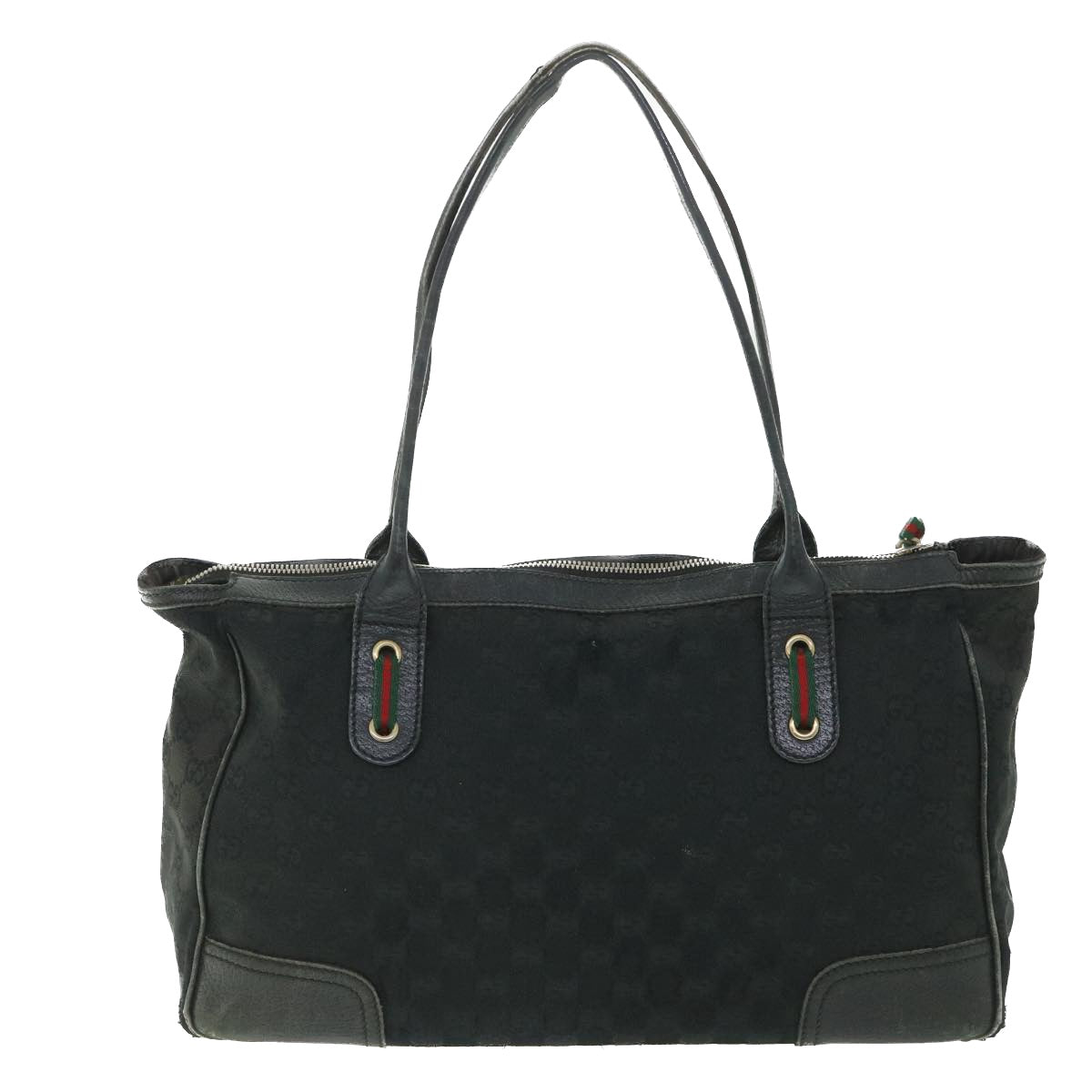GUCCI GG Canvas Web Sherry Line Shoulder Bag Black Red Green 177052 ac2323