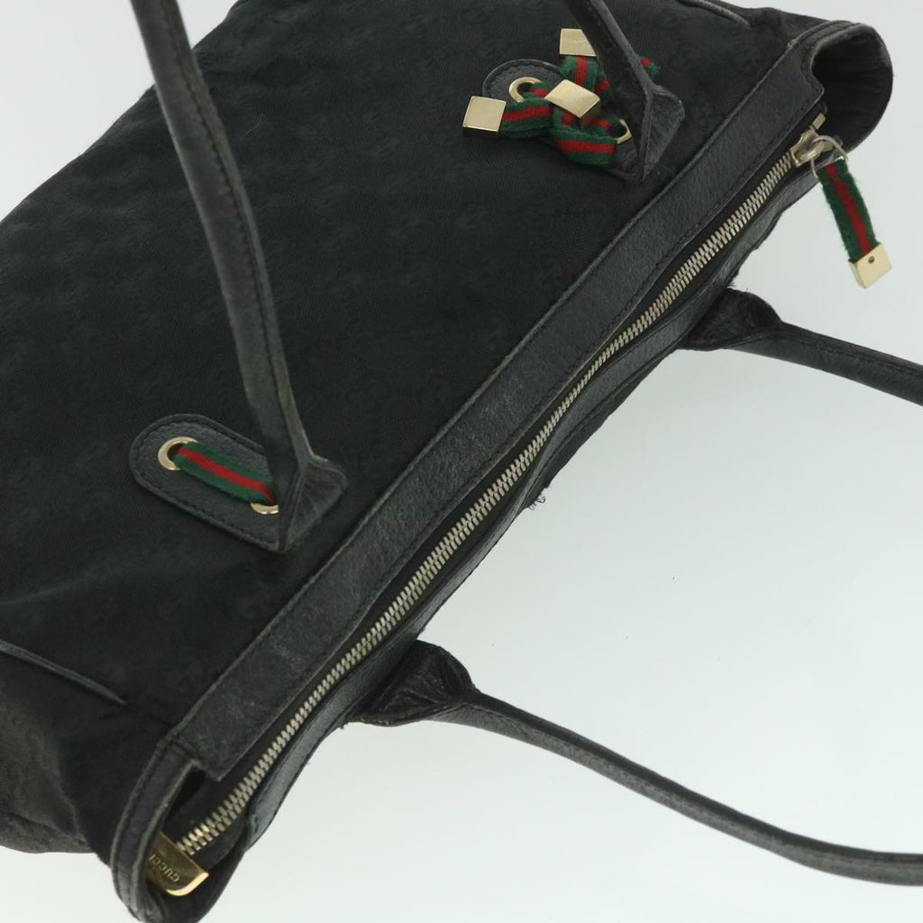 GUCCI GG Canvas Web Sherry Line Shoulder Bag Black Red Green 177052 ac2323