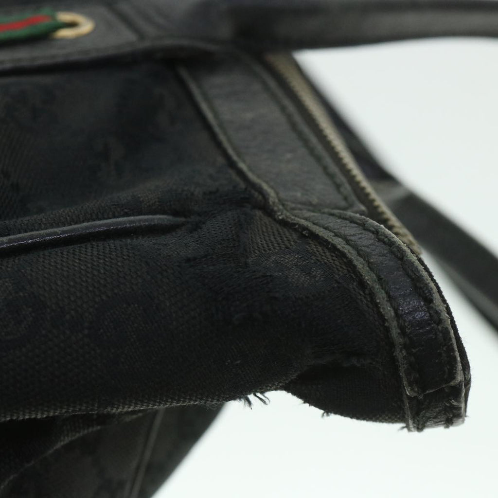 GUCCI GG Canvas Web Sherry Line Shoulder Bag Black Red Green 177052 ac2323