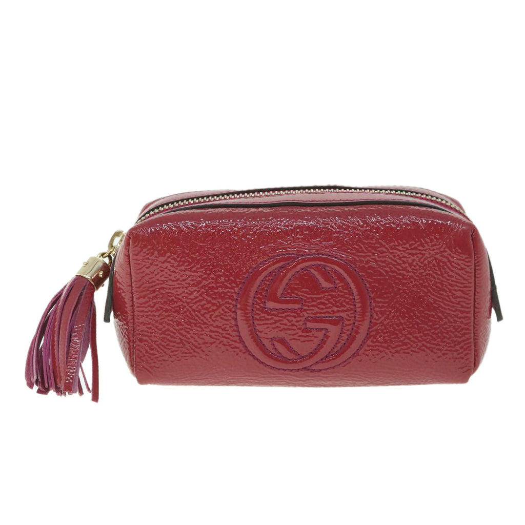 GUCCI Pouch Patent leather Pink ac2324
