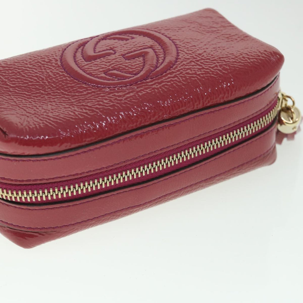 GUCCI Pouch Patent leather Pink ac2324