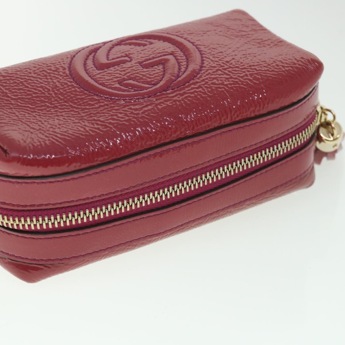 GUCCI Pouch Patent leather Pink ac2324