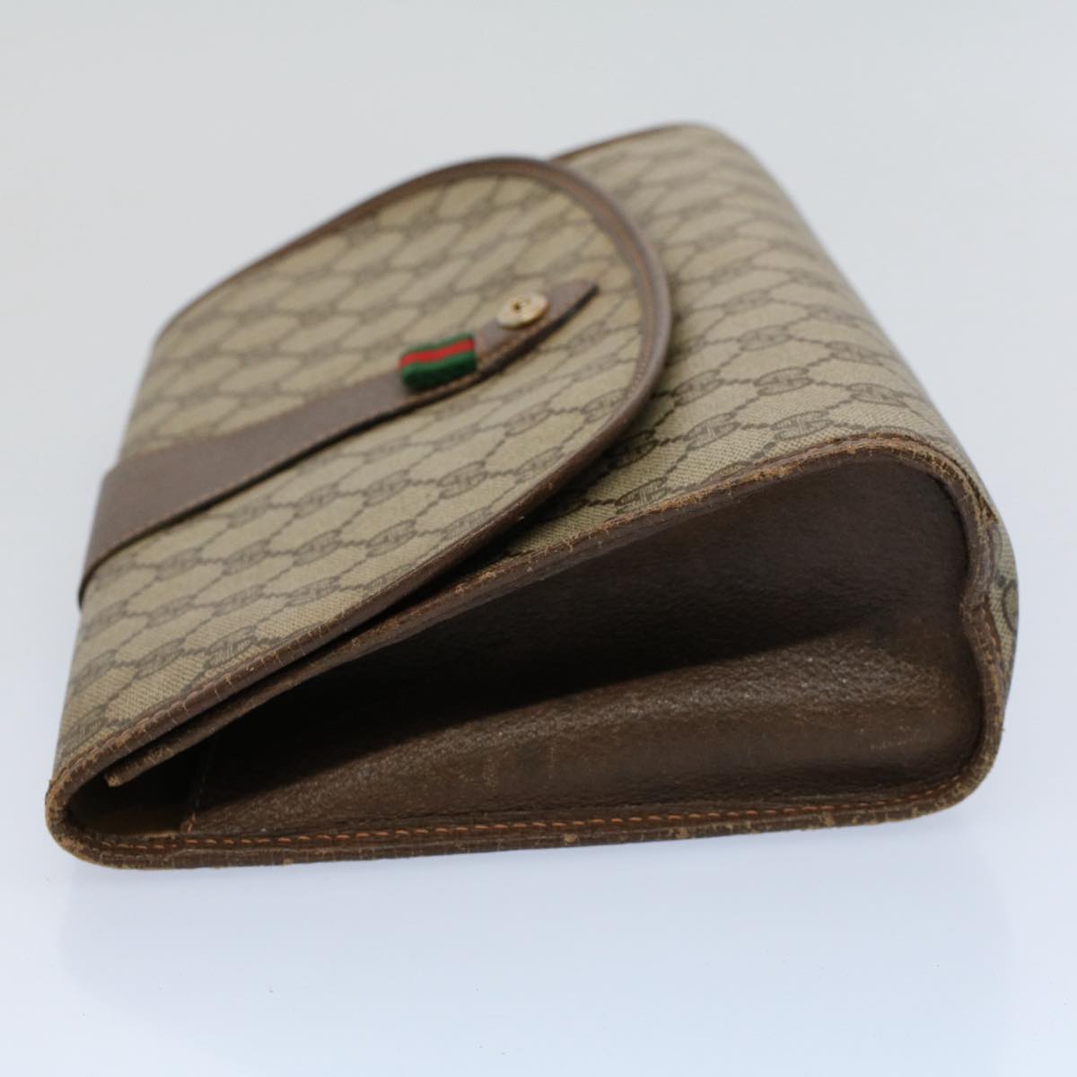 GUCCI GG Supreme Web Sherry Line Clutch Bag 2Set Beige Red Green ac2325