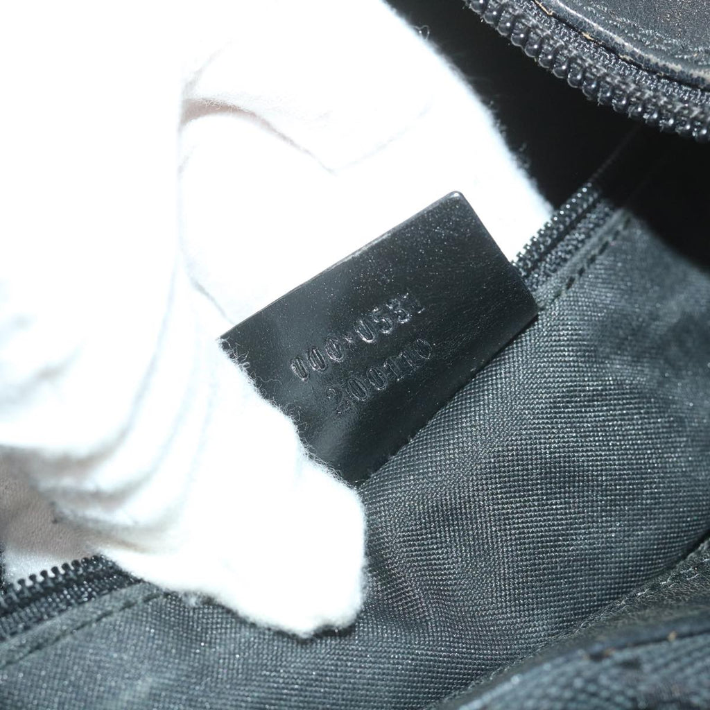 GUCCI GG Canvas Bamboo Shoulder Bag Black ac2332