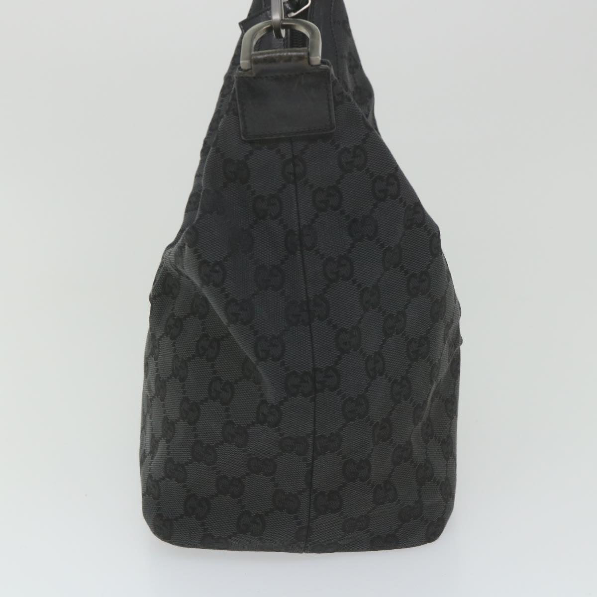 GUCCI GG Canvas Bamboo Shoulder Bag Black ac2332