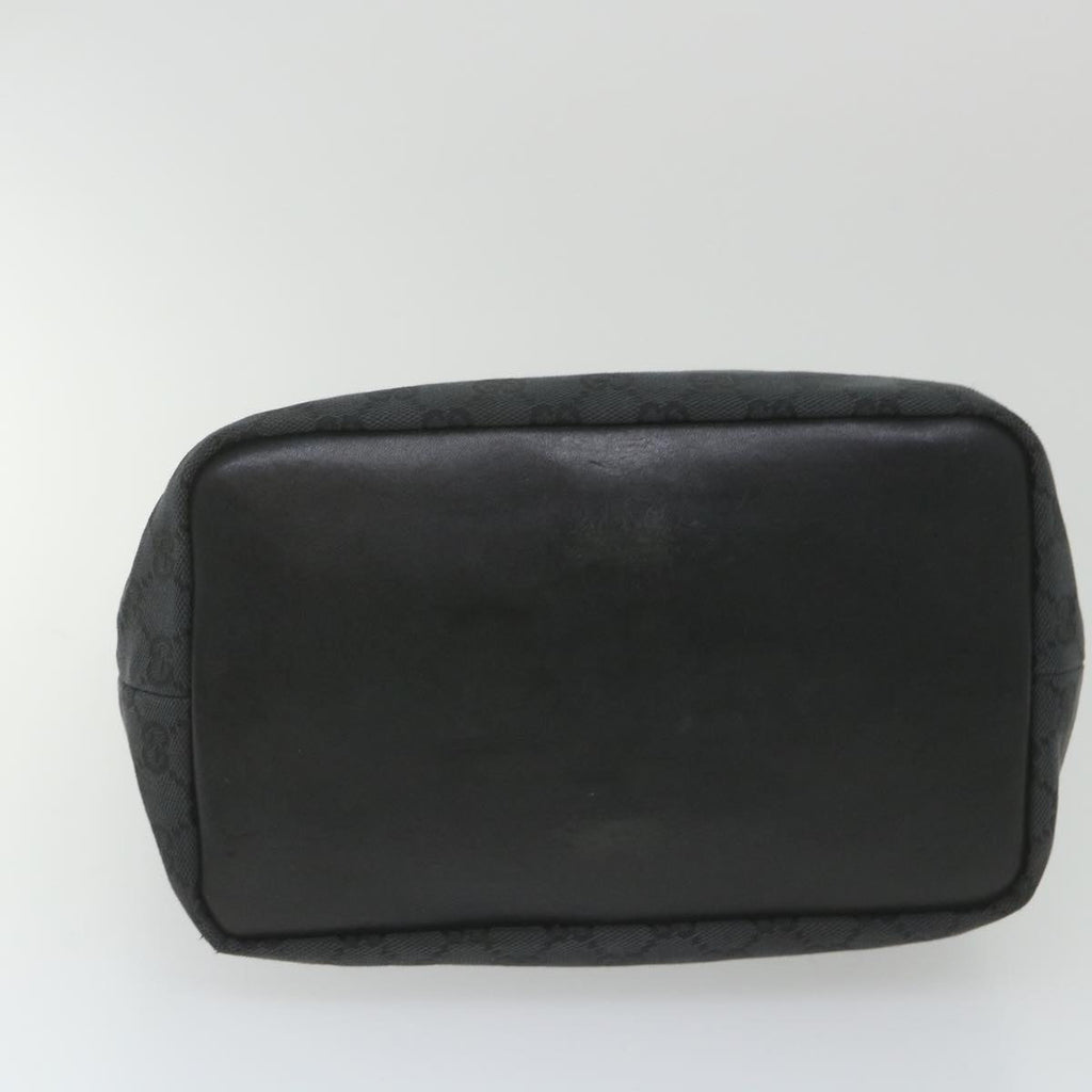 GUCCI GG Canvas Bamboo Shoulder Bag Black ac2332