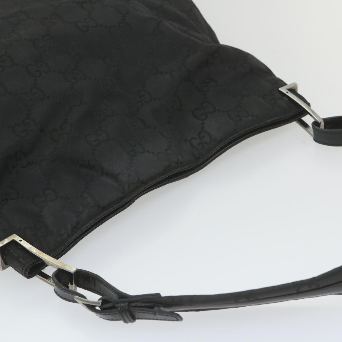 GUCCI GG Canvas Shoulder Bag Nylon Black ac2333
