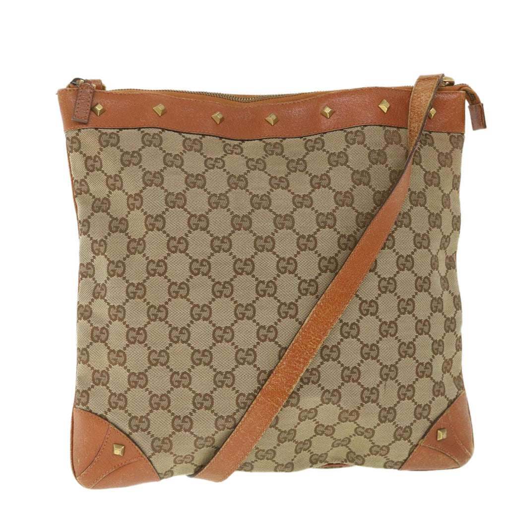 GUCCI GG Canvas Shoulder Bag Beige 120894 ac2335