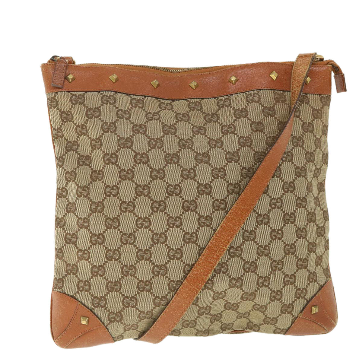 GUCCI GG Canvas Shoulder Bag Beige 120894 ac2335