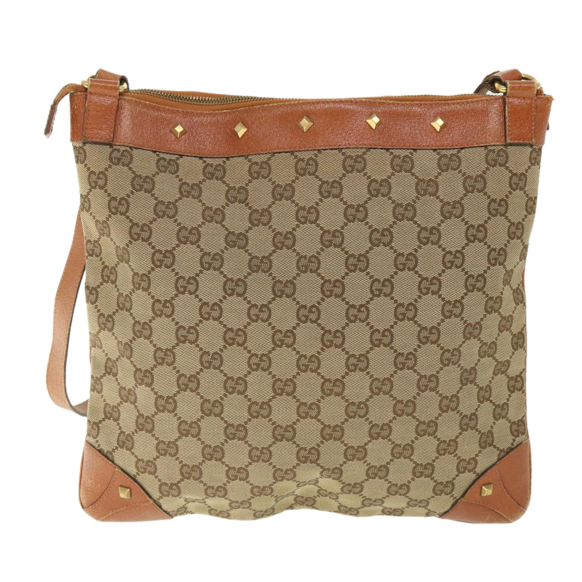 GUCCI GG Canvas Shoulder Bag Beige 120894 ac2335