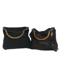 GUCCI Bamboo Shoulder Bag Nylon 2Set Black Brown ac2337