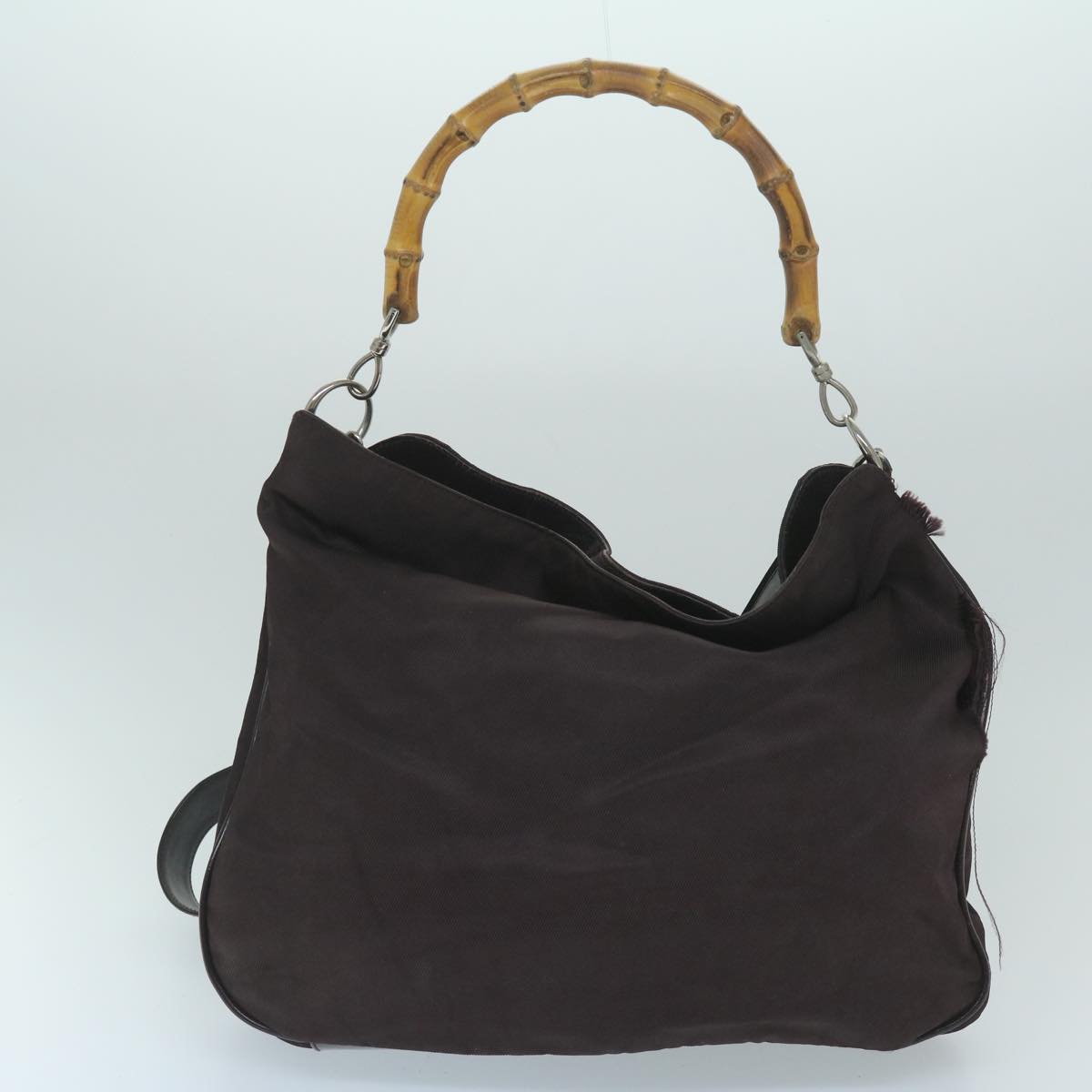 GUCCI Bamboo Shoulder Bag Nylon 2Set Black Brown ac2337