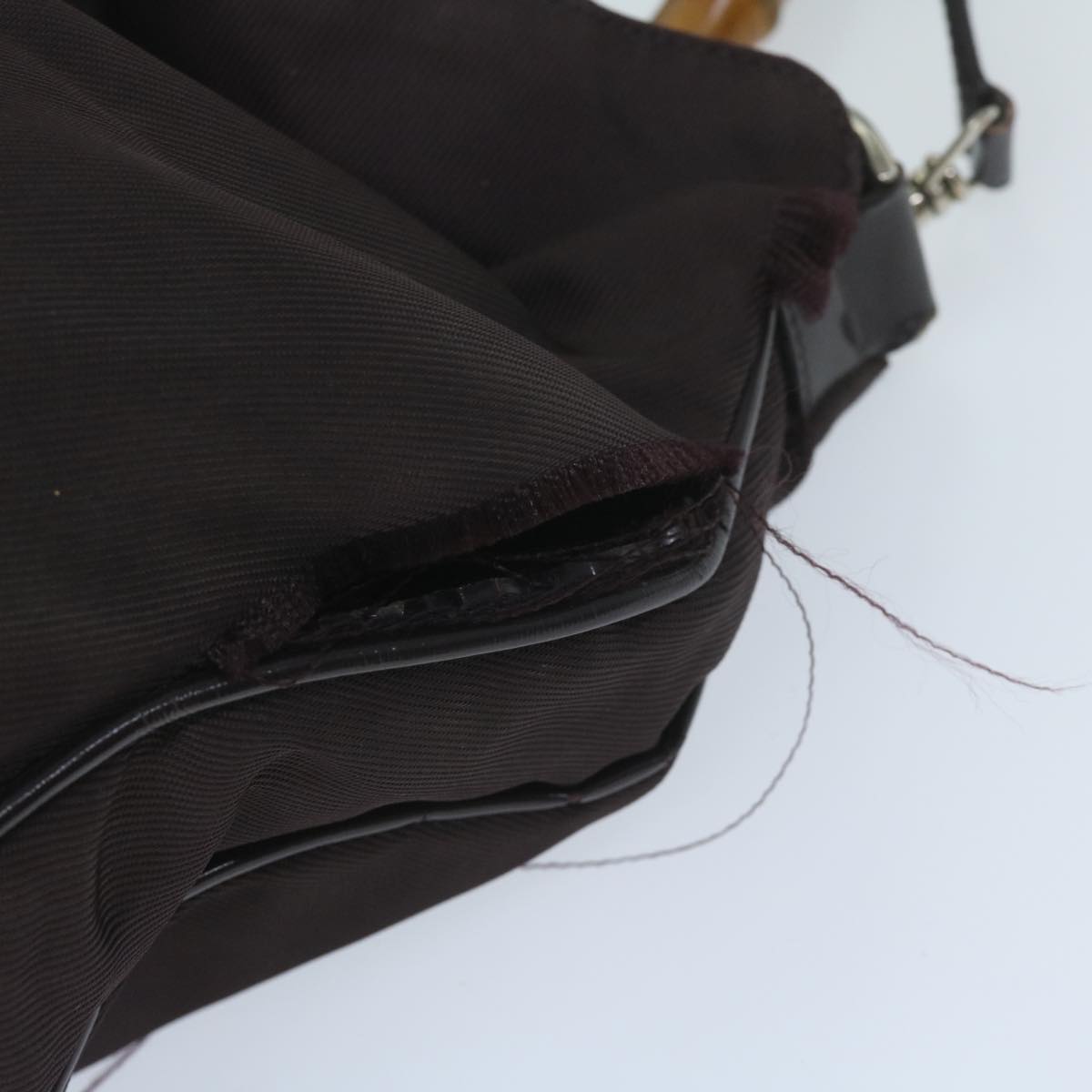 GUCCI Bamboo Shoulder Bag Nylon 2Set Black Brown ac2337