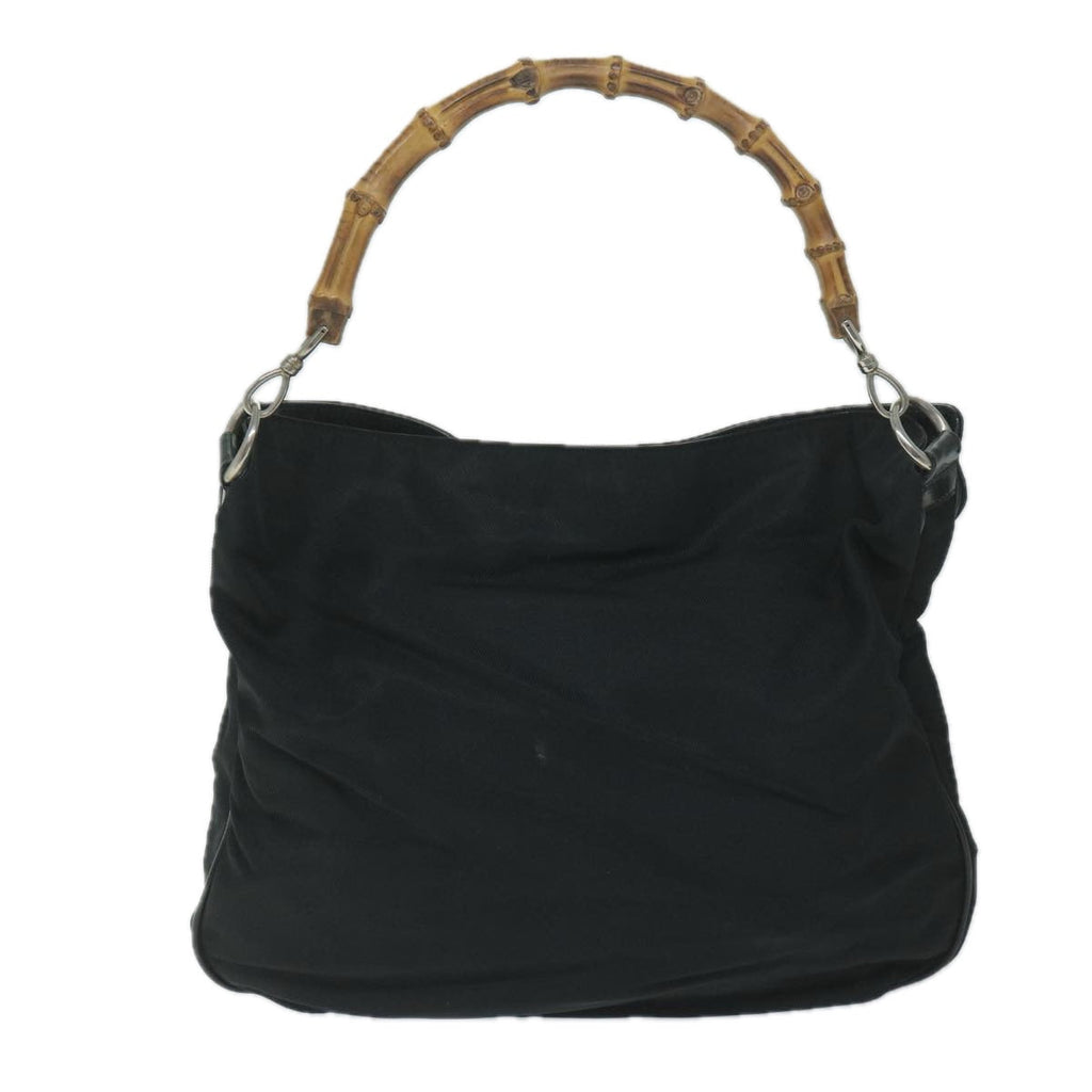 GUCCI Bamboo Shoulder Bag Nylon 2Set Black Brown ac2337