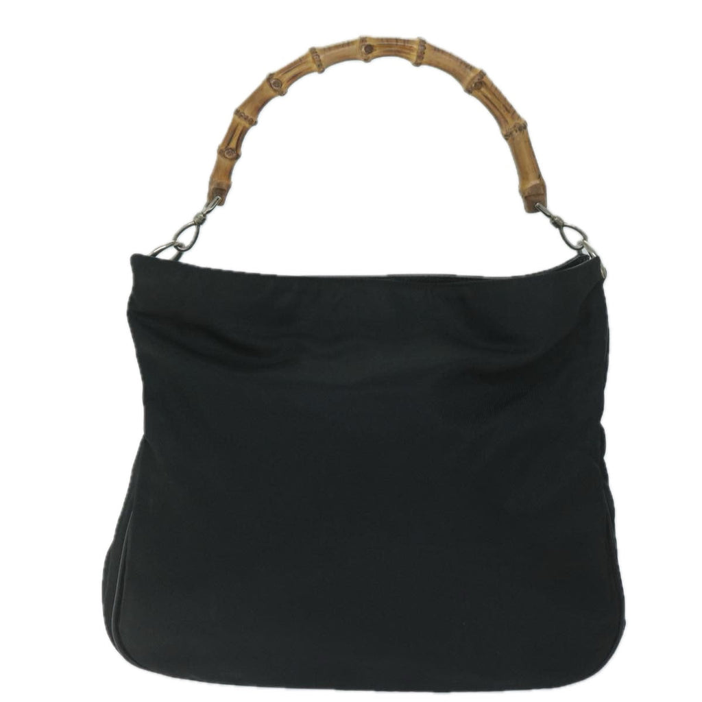 GUCCI Bamboo Shoulder Bag Nylon 2Set Black Brown ac2337