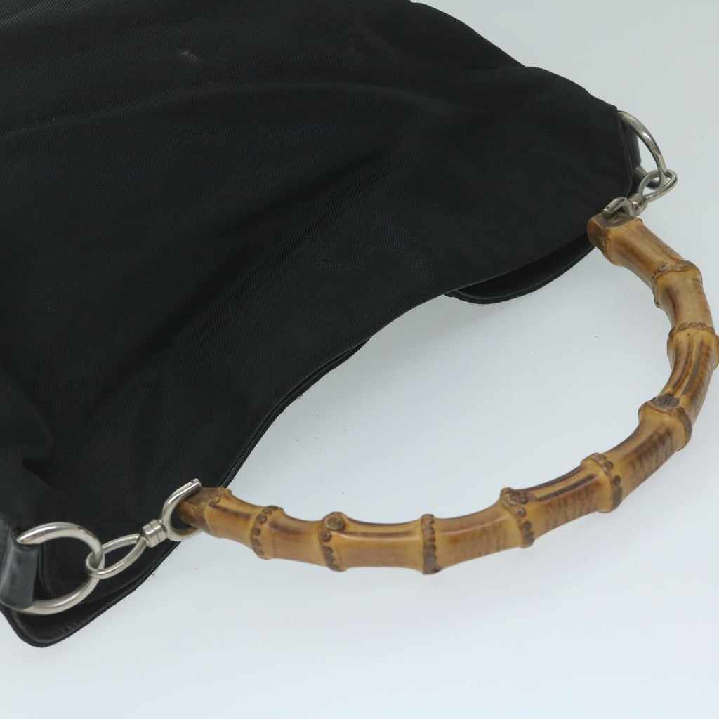 GUCCI Bamboo Shoulder Bag Nylon 2Set Black Brown ac2337