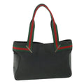 GUCCI Web Sherry Line Tote Bag Canvas Black Red Green 73983 ac2351