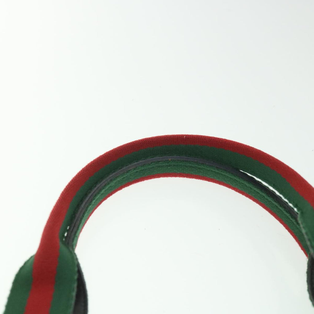 GUCCI Web Sherry Line Tote Bag Canvas Black Red Green 73983 ac2351