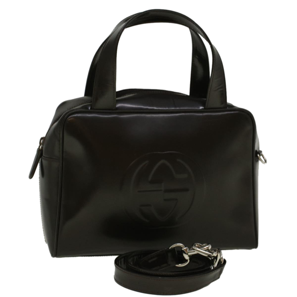 GUCCI Hand Bag Leather 2way Brown 000 1274 0505 ac2356