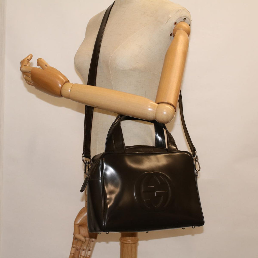 GUCCI Hand Bag Leather 2way Brown 000 1274 0505 ac2356