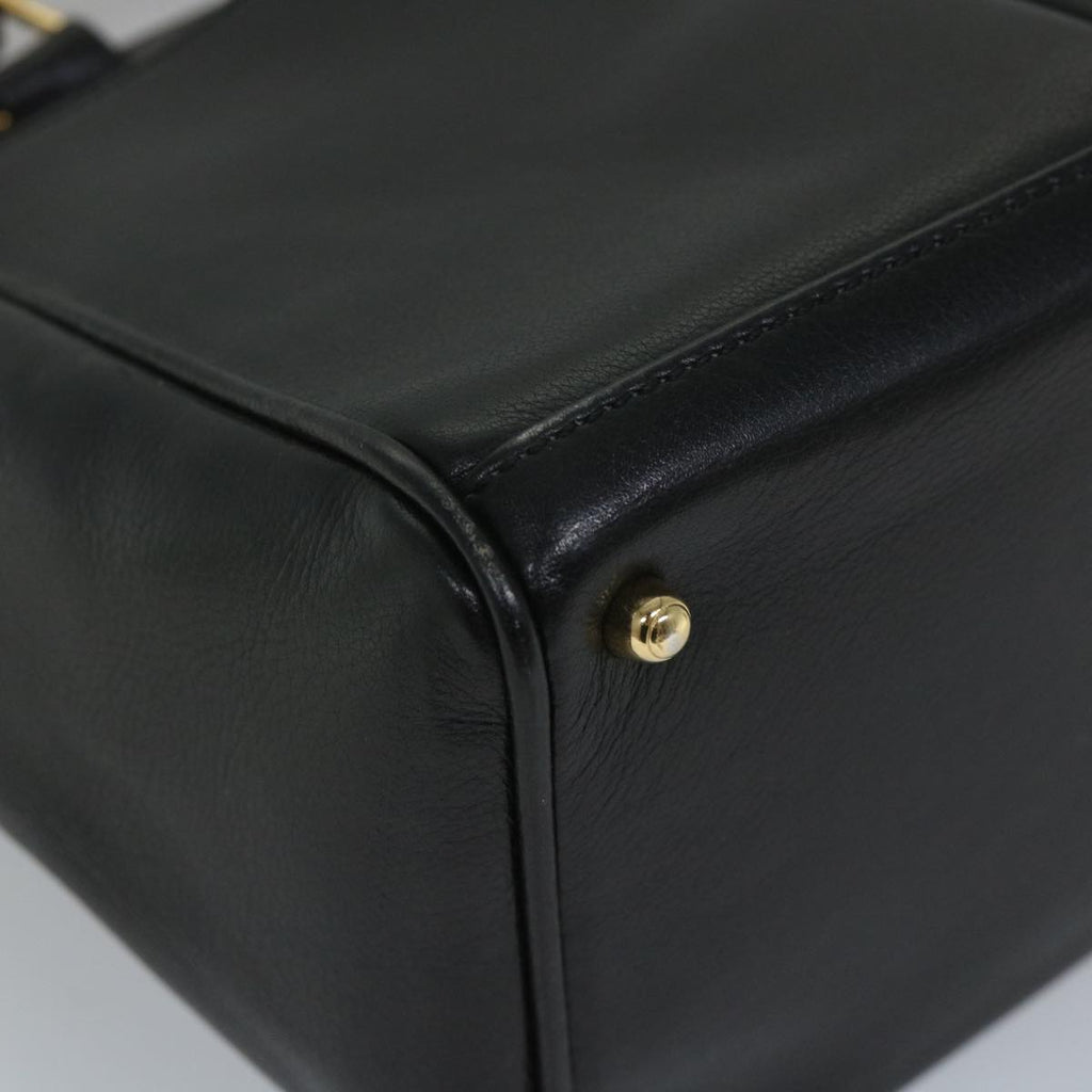 GUCCI Bamboo Hand Bag Leather Black 000 122 0316 ac2362