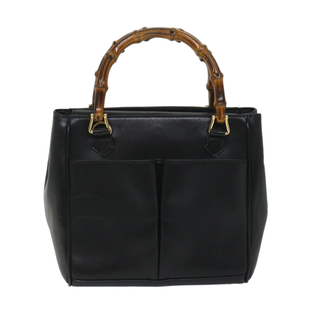 GUCCI Bamboo Hand Bag Leather Black 000 122 0316 ac2362