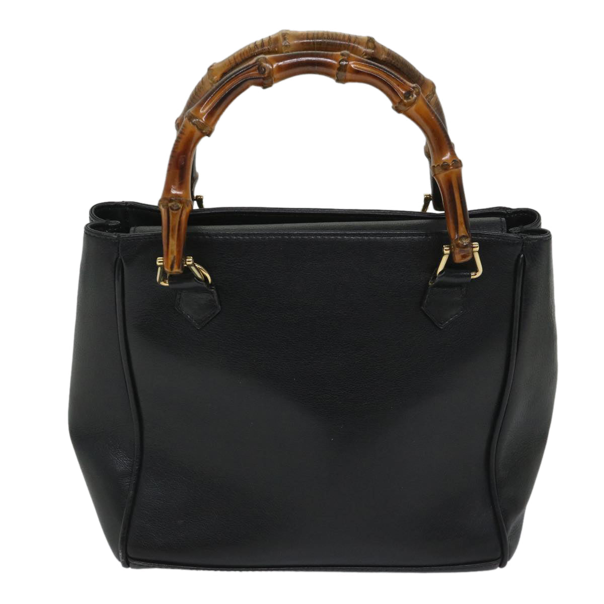 GUCCI Bamboo Hand Bag Leather Black 000 122 0316 ac2362