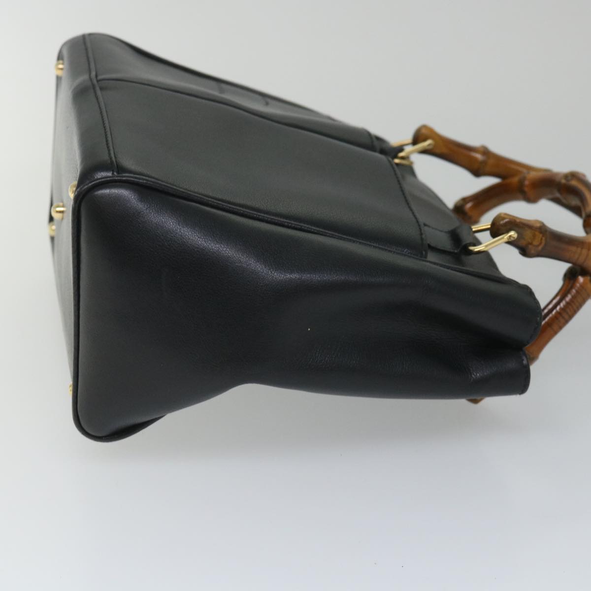 GUCCI Bamboo Hand Bag Leather Black 000 122 0316 ac2362