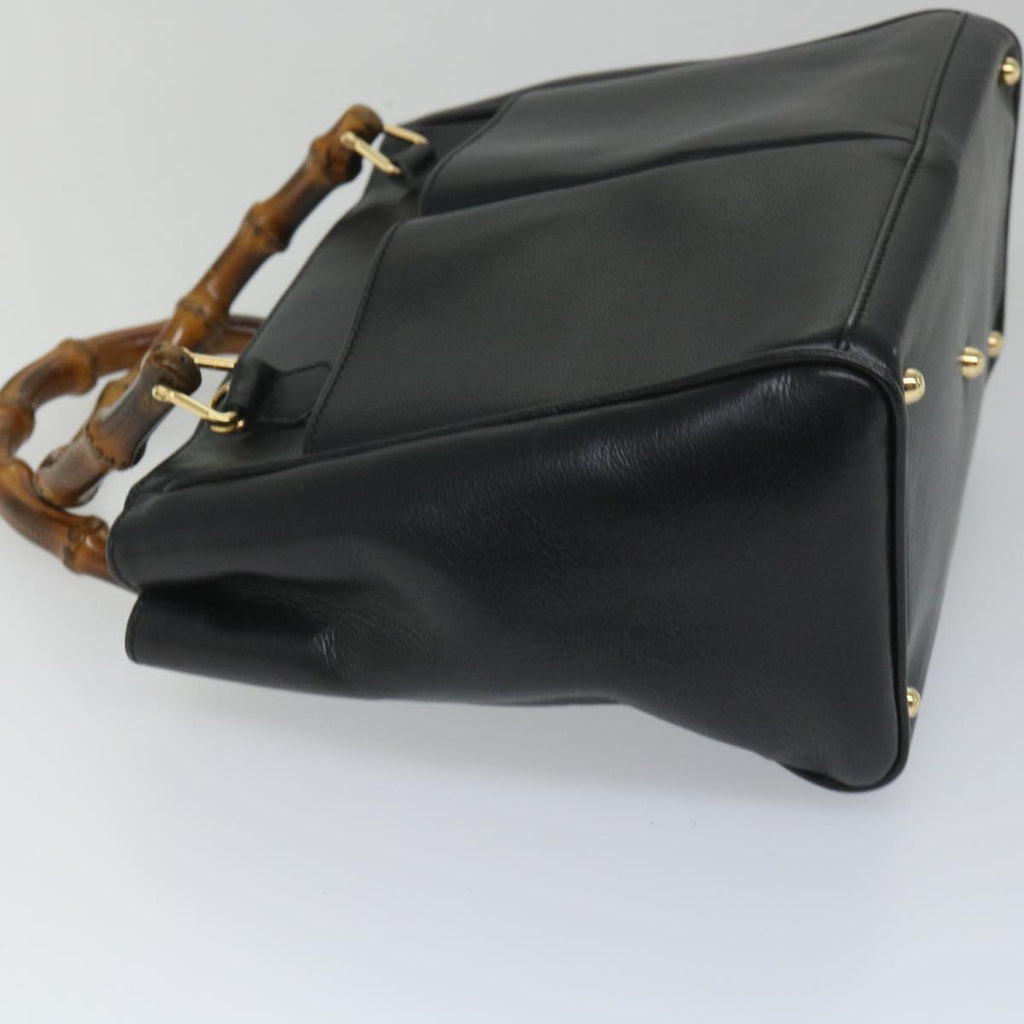 GUCCI Bamboo Hand Bag Leather Black 000 122 0316 ac2362