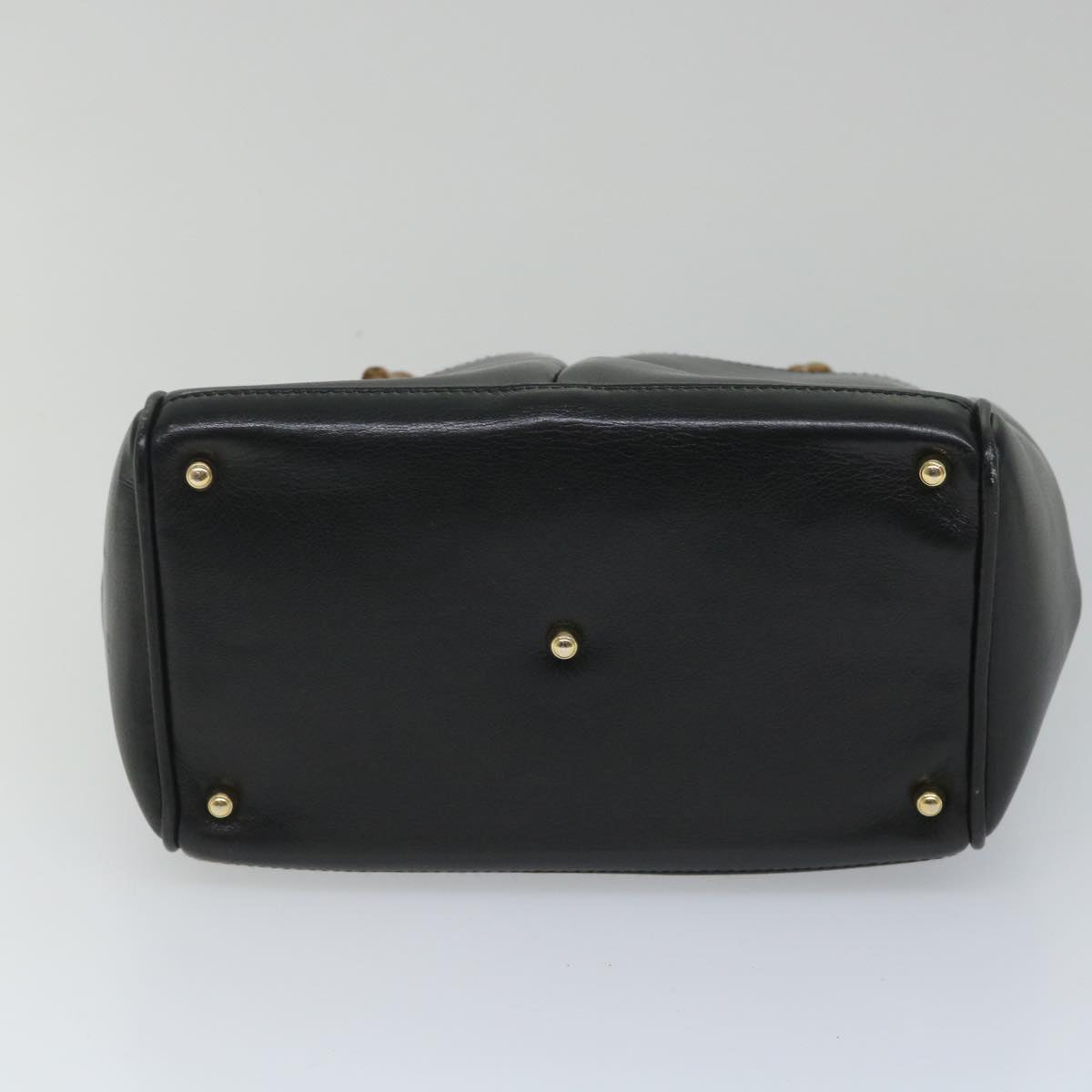 GUCCI Bamboo Hand Bag Leather Black 000 122 0316 ac2362