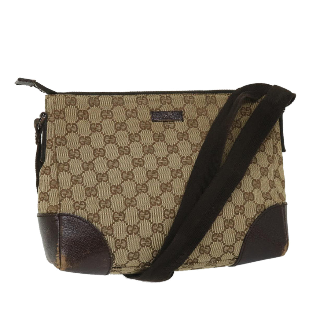 GUCCI GG Canvas Shoulder Bag Beige 114278 ac2364