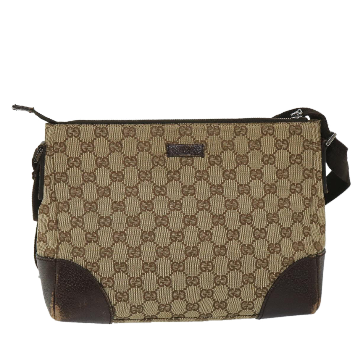 GUCCI GG Canvas Shoulder Bag Beige 114278 ac2364