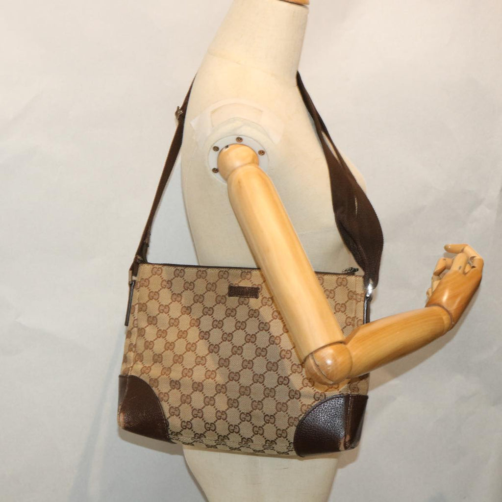 GUCCI GG Canvas Shoulder Bag Beige 114278 ac2364