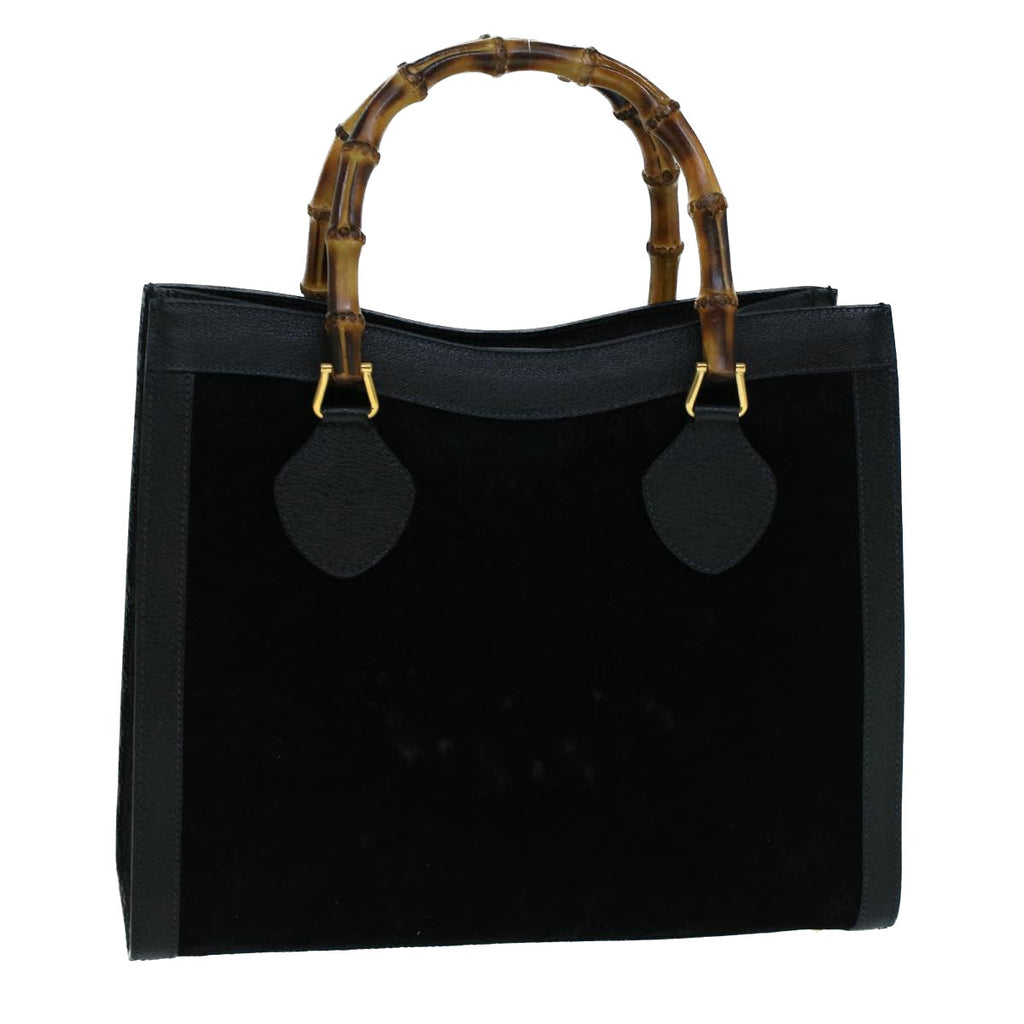 GUCCI Bamboo Hand Bag Suede Black 002 1098 0260 ac2366