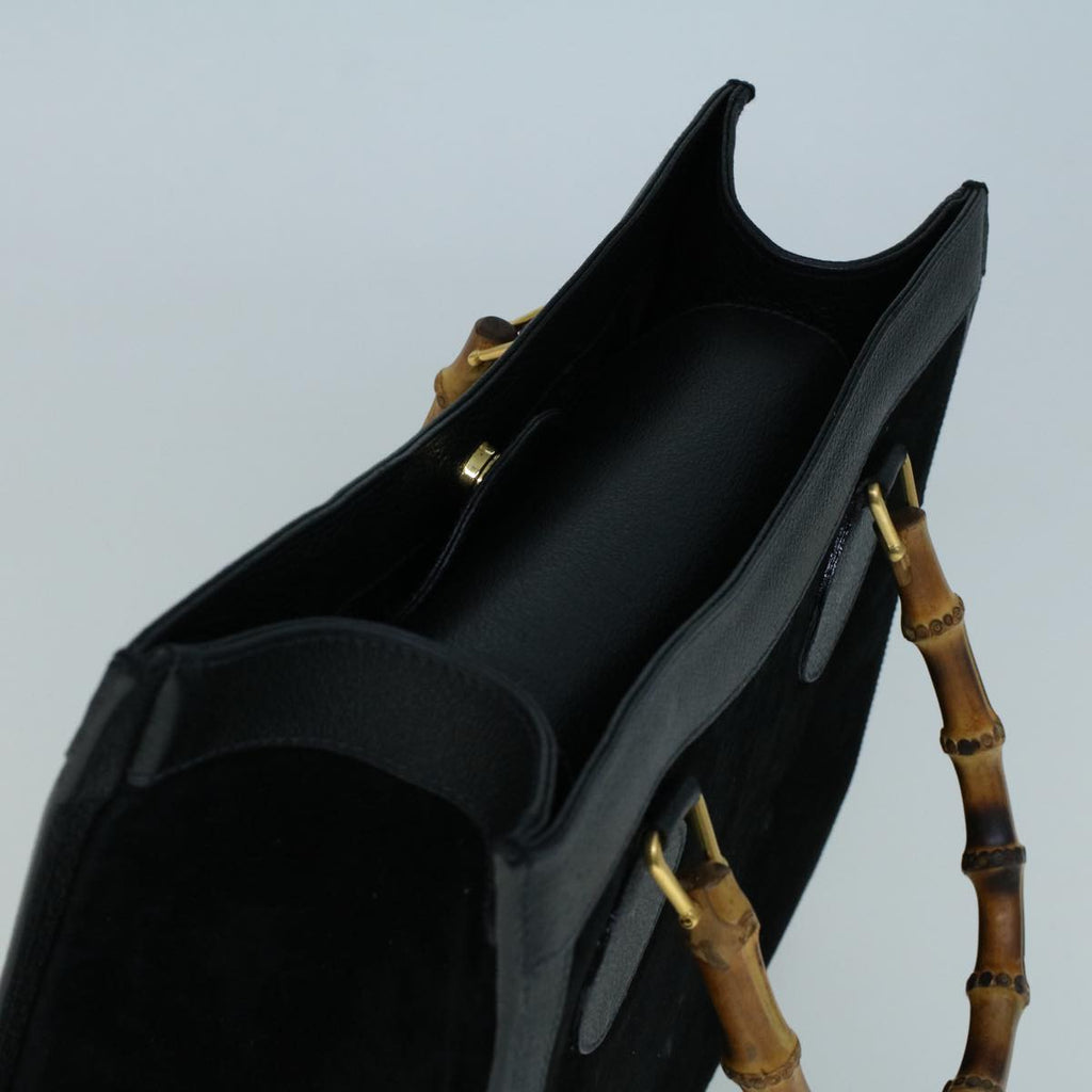 GUCCI Bamboo Hand Bag Suede Black 002 1098 0260 ac2366