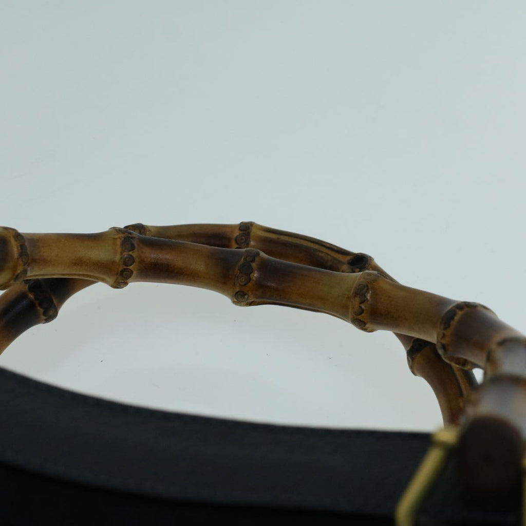 GUCCI Bamboo Hand Bag Suede Black 002 1098 0260 ac2366
