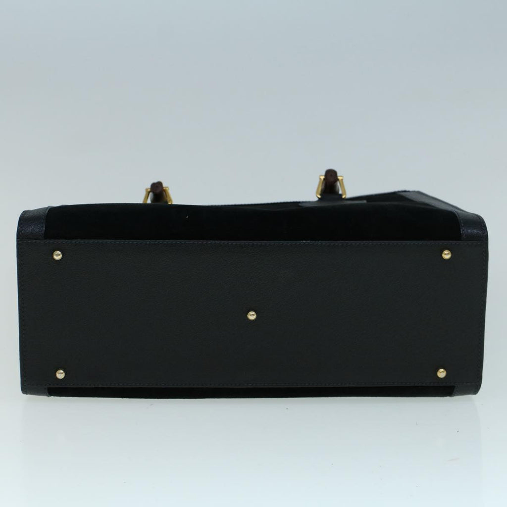 GUCCI Bamboo Hand Bag Suede Black 002 1098 0260 ac2366