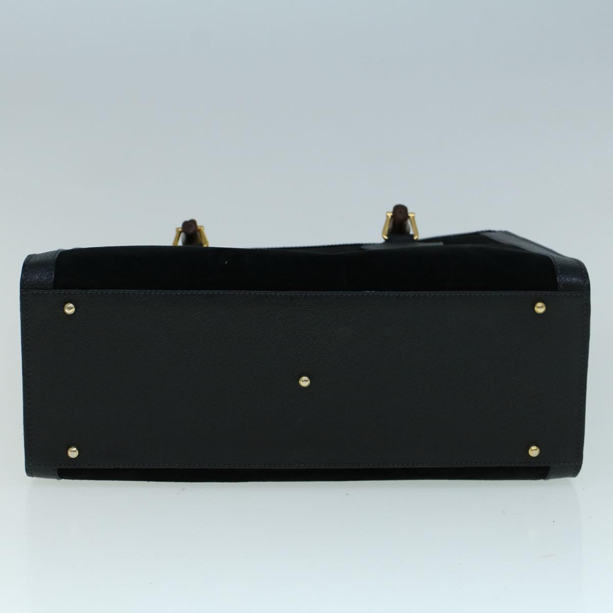 GUCCI Bamboo Hand Bag Suede Black 002 1098 0260 ac2366